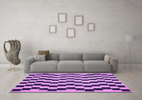 Machine Washable Abstract Purple Contemporary Rug, wshcon526pur