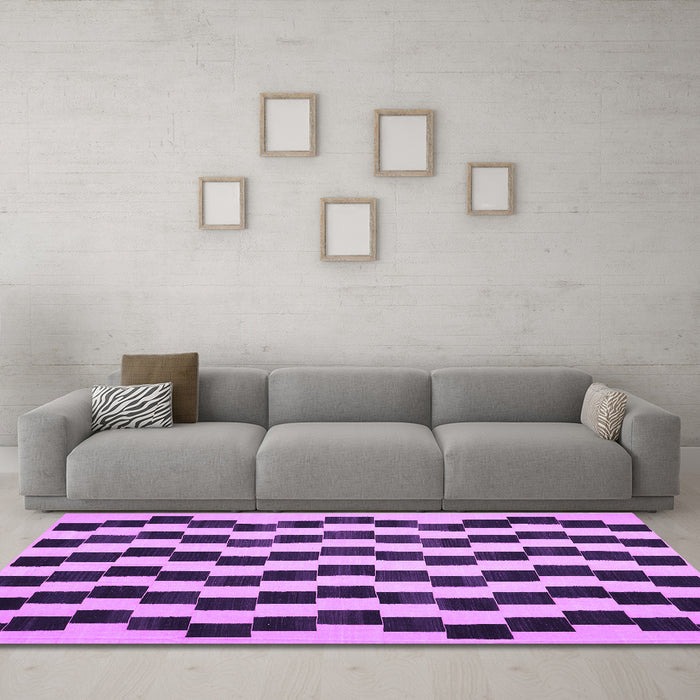 Machine Washable Abstract Purple Contemporary Area Rugs in a Living Room, wshcon526pur