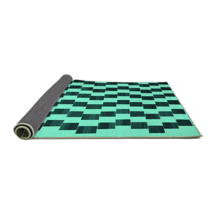 Sideview of Abstract Turquoise Contemporary Rug, con526turq