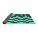 Sideview of Abstract Turquoise Contemporary Rug, con526turq