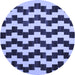 Round Abstract Blue Contemporary Rug, con526blu