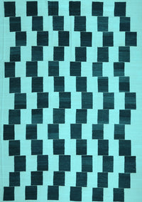 Abstract Light Blue Contemporary Rug, con526lblu