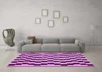 Machine Washable Abstract Pink Contemporary Rug, wshcon526pnk