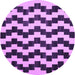 Round Abstract Purple Contemporary Rug, con526pur