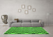 Machine Washable Abstract Green Contemporary Area Rugs in a Living Room,, wshcon526grn