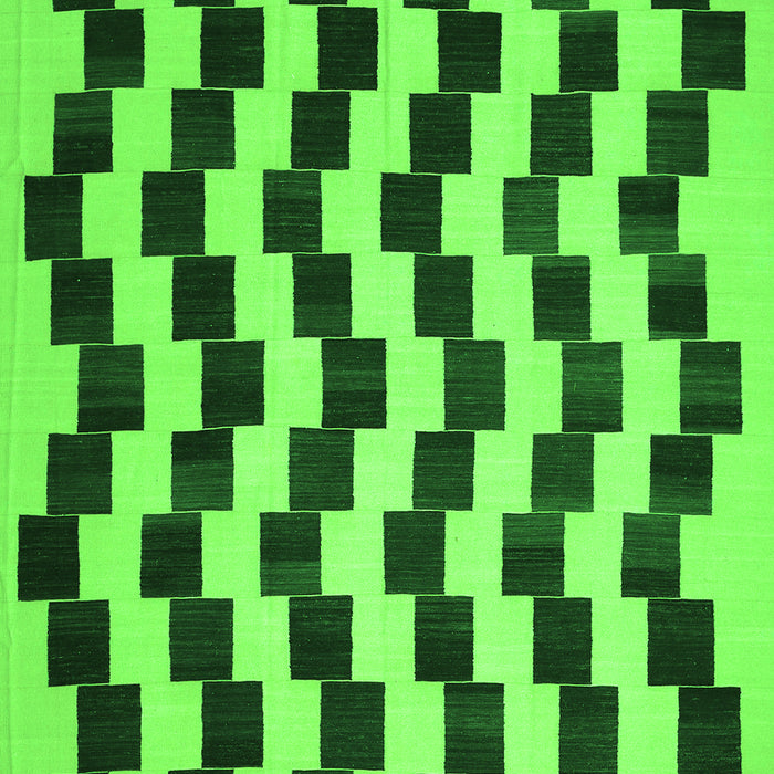 Serging Thickness of Machine Washable Abstract Green Contemporary Area Rugs, wshcon526grn