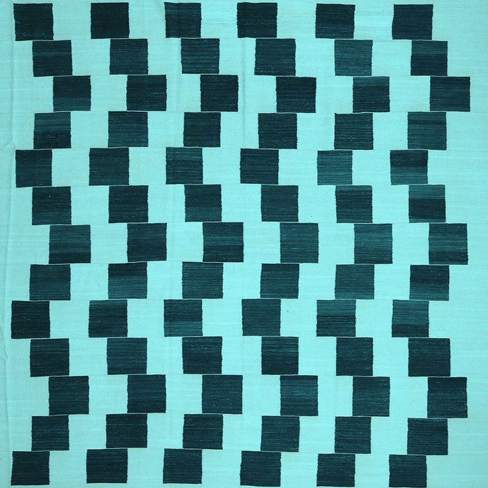 Square Abstract Light Blue Contemporary Rug, con526lblu