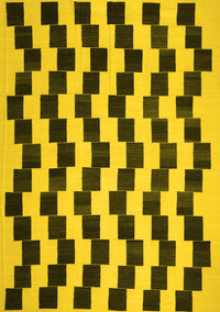 Abstract Yellow Contemporary Rug, con526yw