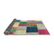 Thickness of Contemporary Sage Green Patchwork Rug, con527