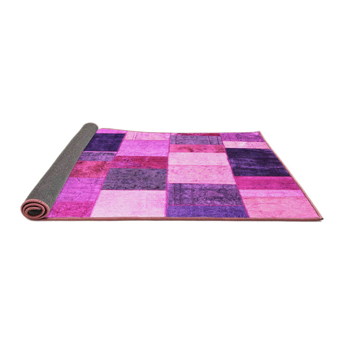 Sideview of Patchwork Pink Transitional Rug, con527pnk