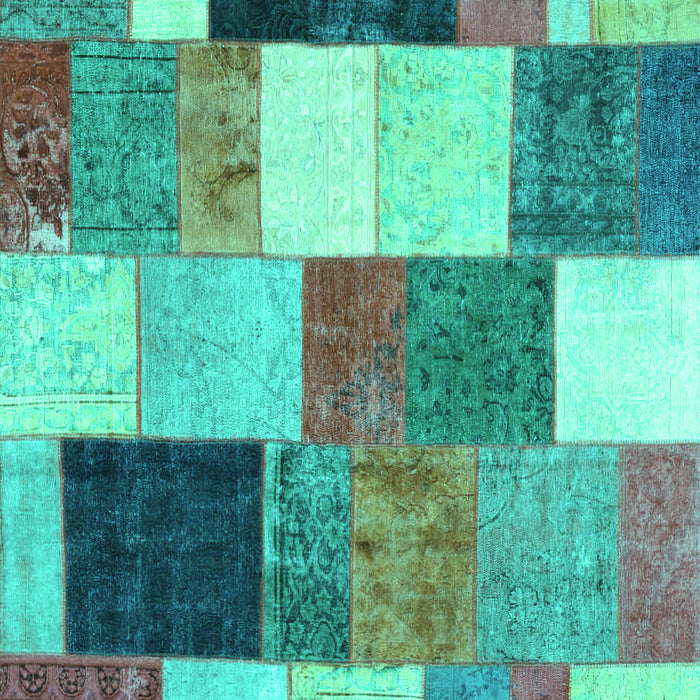 Patchwork Turquoise Transitional Rug, con527turq