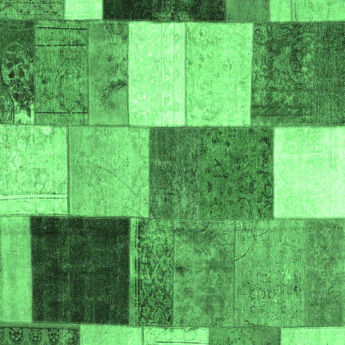 Patchwork Emerald Green Transitional Rug, con527emgrn