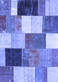 Patchwork Blue Transitional Rug, con527blu