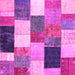 Square Machine Washable Patchwork Pink Transitional Rug, wshcon527pnk