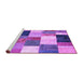 Sideview of Machine Washable Patchwork Purple Transitional Area Rugs, wshcon527pur