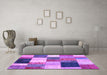Machine Washable Patchwork Purple Transitional Area Rugs in a Living Room, wshcon527pur