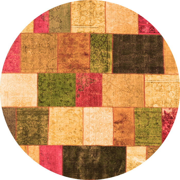 Square Patchwork Orange Transitional Rug, con527org