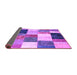 Sideview of Patchwork Purple Transitional Rug, con527pur