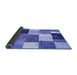 Sideview of Patchwork Blue Transitional Rug, con527blu