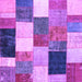 Square Machine Washable Patchwork Purple Transitional Area Rugs, wshcon527pur
