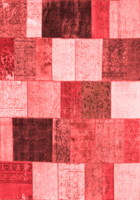 Patchwork Red Transitional Rug, con527red