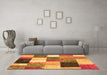 Machine Washable Patchwork Orange Transitional Area Rugs in a Living Room, wshcon527org
