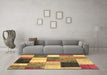 Machine Washable Patchwork Brown Transitional Rug in a Living Room,, wshcon527brn