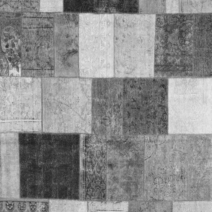 Serging Thickness of Machine Washable Patchwork Gray Transitional Rug, wshcon527gry