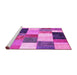 Sideview of Machine Washable Patchwork Pink Transitional Rug, wshcon527pnk