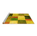 Sideview of Machine Washable Patchwork Yellow Transitional Rug, wshcon527yw