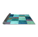 Sideview of Patchwork Light Blue Transitional Rug, con527lblu