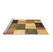 Sideview of Machine Washable Patchwork Brown Transitional Rug, wshcon527brn