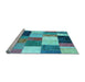 Sideview of Machine Washable Patchwork Light Blue Transitional Rug, wshcon527lblu