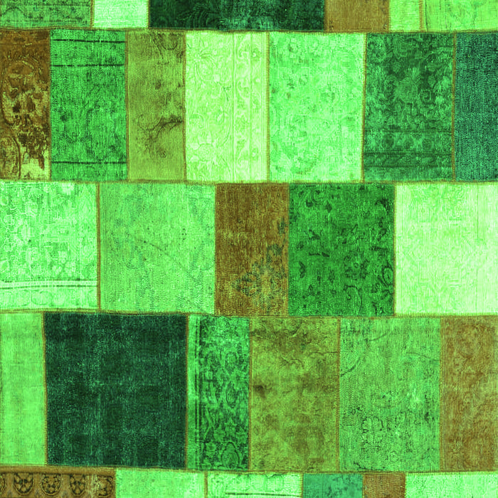 Patchwork Green Transitional Rug, con527grn