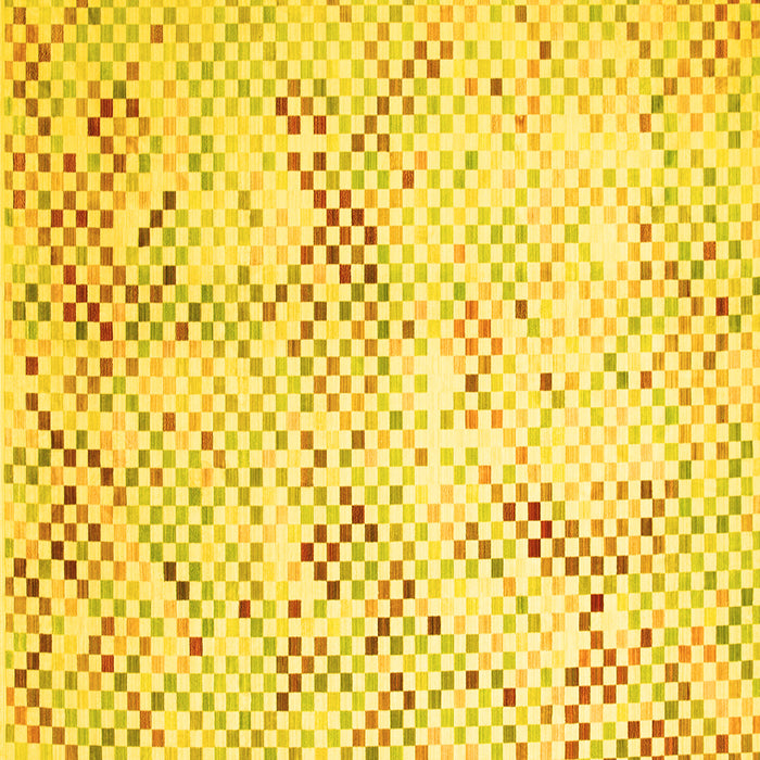 Square Machine Washable Abstract Yellow Contemporary Rug, wshcon528yw