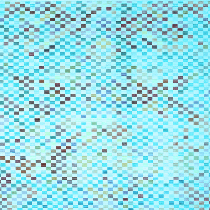 Square Abstract Light Blue Contemporary Rug, con528lblu