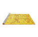 Sideview of Machine Washable Abstract Yellow Contemporary Rug, wshcon528yw