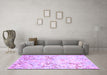 Machine Washable Abstract Purple Contemporary Area Rugs in a Living Room, wshcon528pur