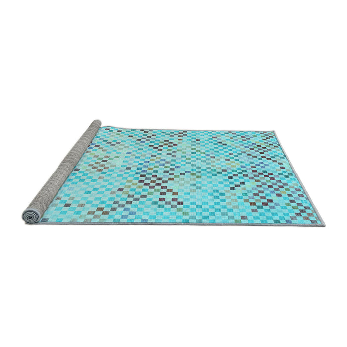 Sideview of Machine Washable Abstract Light Blue Contemporary Rug, wshcon528lblu
