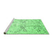 Sideview of Machine Washable Abstract Emerald Green Contemporary Area Rugs, wshcon528emgrn