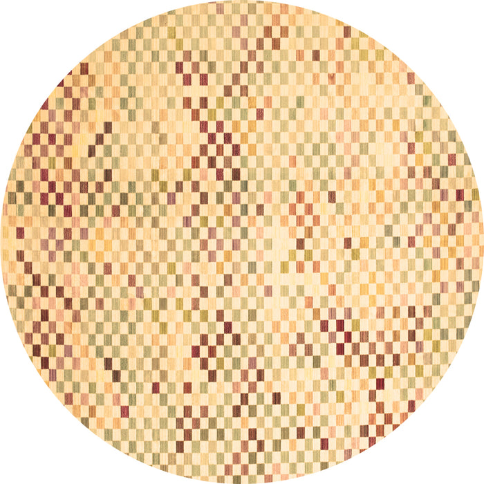 Round Machine Washable Abstract Brown Contemporary Rug, wshcon528brn