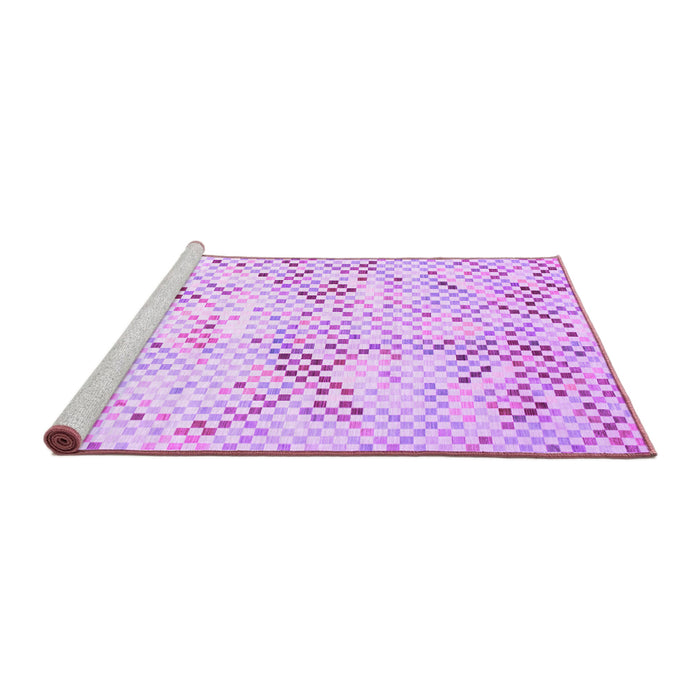 Sideview of Machine Washable Abstract Purple Contemporary Area Rugs, wshcon528pur