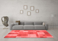 Machine Washable Patchwork Red Transitional Rug, wshcon529red