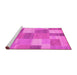 Sideview of Machine Washable Patchwork Pink Transitional Rug, wshcon529pnk