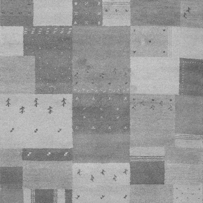 Serging Thickness of Machine Washable Patchwork Gray Transitional Rug, wshcon529gry