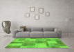 Machine Washable Patchwork Green Transitional Area Rugs in a Living Room,, wshcon529grn