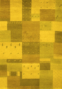 Patchwork Yellow Transitional Rug, con529yw