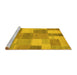 Sideview of Machine Washable Patchwork Yellow Transitional Rug, wshcon529yw