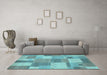 Machine Washable Patchwork Light Blue Transitional Rug in a Living Room, wshcon529lblu