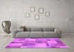 Machine Washable Patchwork Purple Transitional Area Rugs in a Living Room, wshcon529pur
